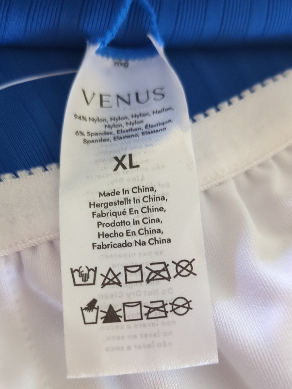 VENUS Blue Superrib Swim Crop Top - Picture 3 of 4